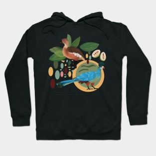 Great blue turacos and fulvous whistling ducks design Hoodie